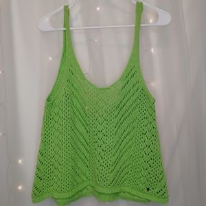 Abercrombie and Fitch Neon Green Knit Crop Top